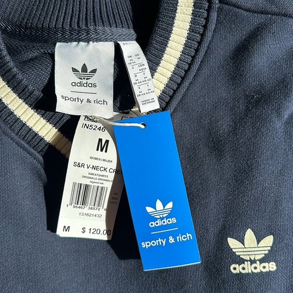 adidas Sporty & Rich V-Neck Crew Sweater NWT - Picture 7 of 7